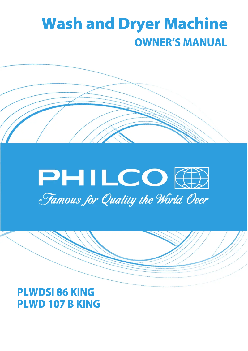 Page n°1 - Manuel utilisateur Philco PLWDSI 86 King