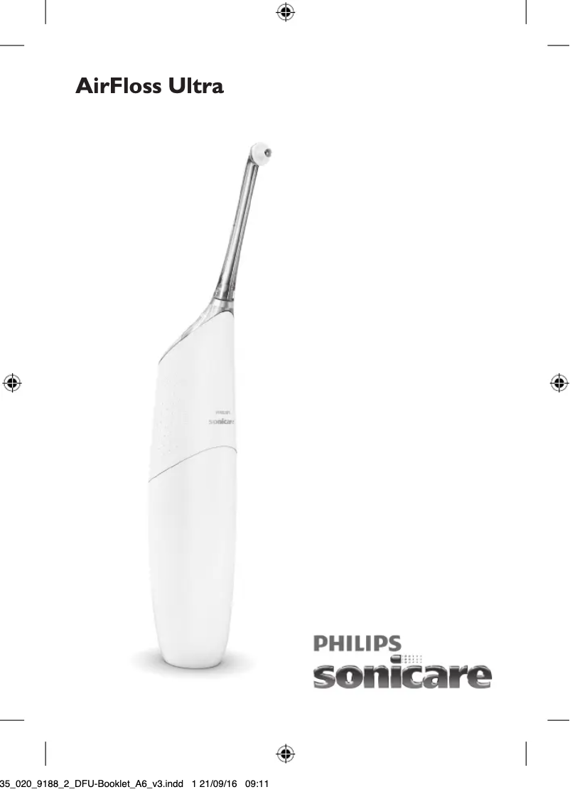 Image de la première page du manuel de l'appareil Sonicare AirFloss Ultra HX8401