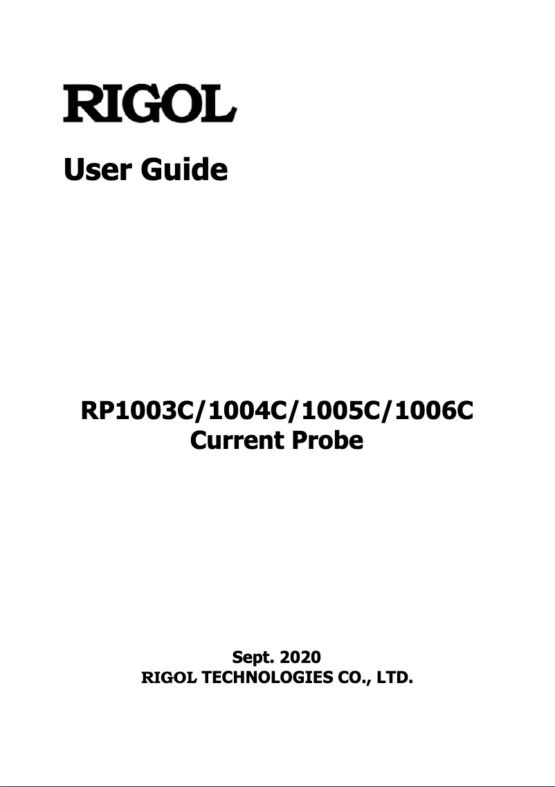 Page n°1 - Manuel utilisateur Rigol RP1005C