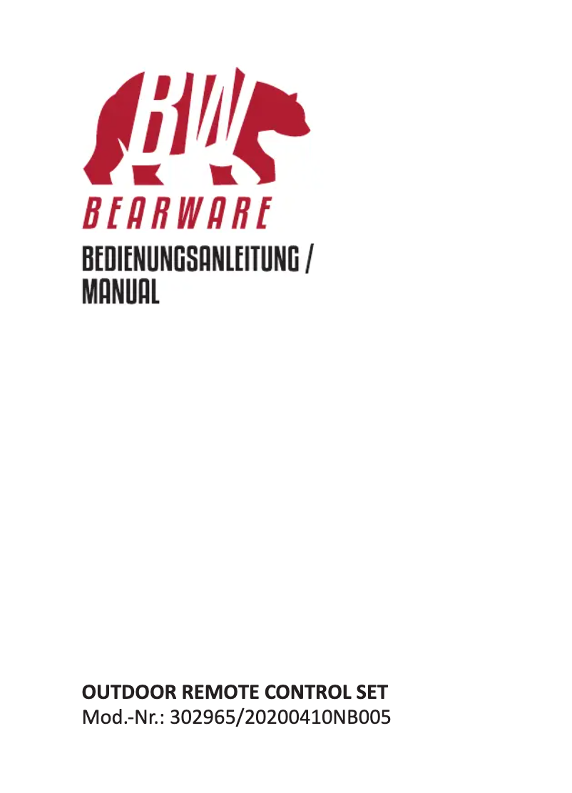 Page 1 de la notice Manuel utilisateur Bearware 302965