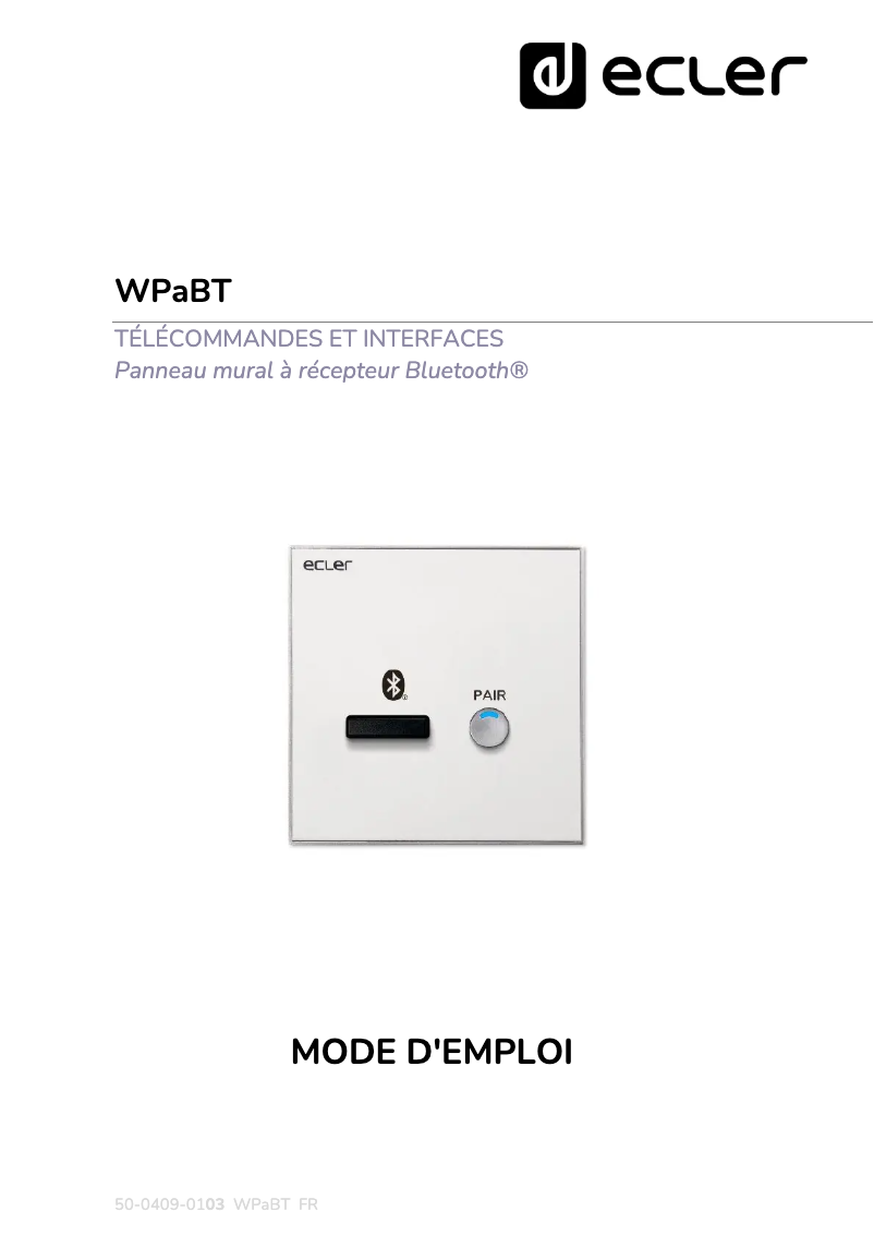 Page 1 de la notice Manuel utilisateur Ecler WPaBT