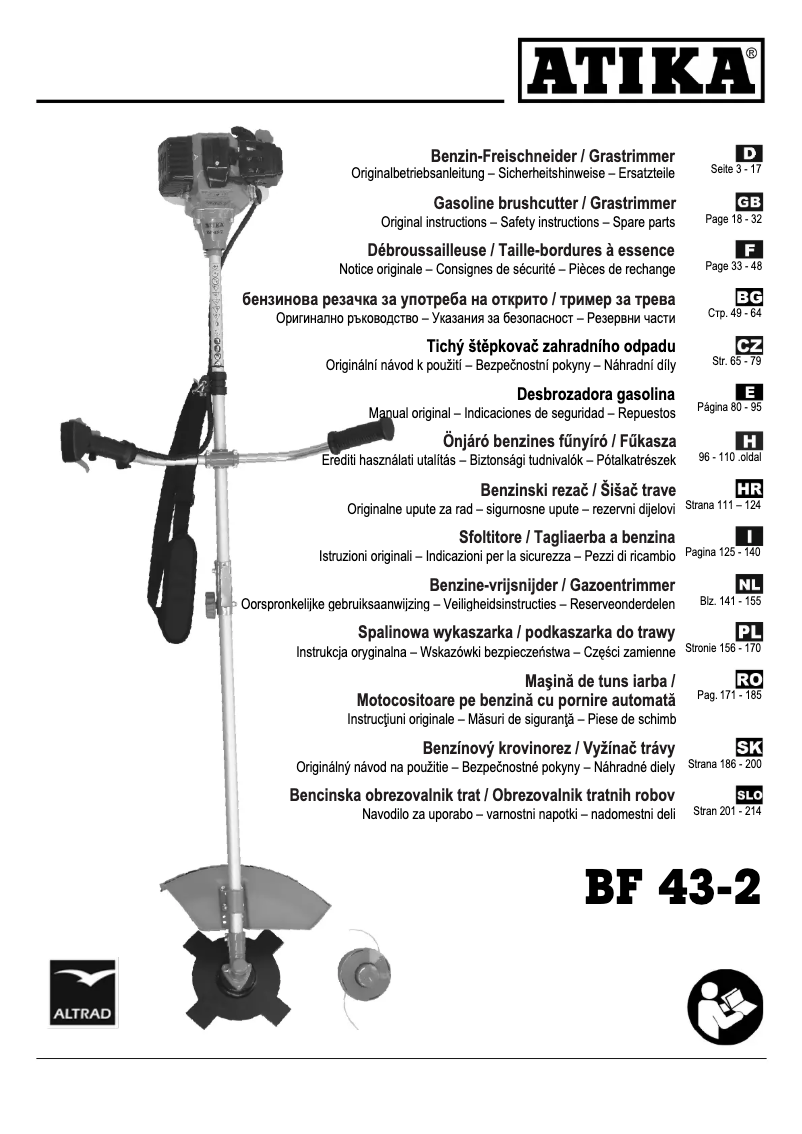 Page 1 de la notice Manuel utilisateur ATIKA BF 43-2