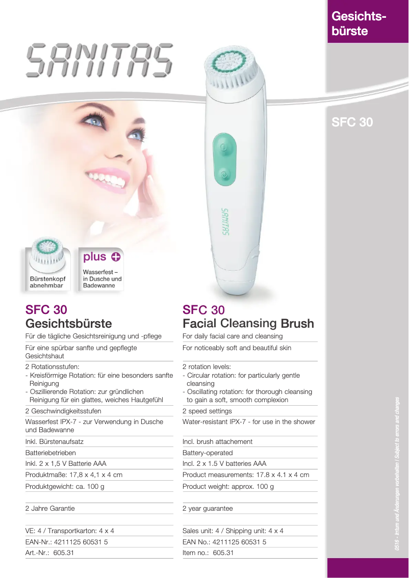 Page 1 de la notice Mode d'emploi Sanitas SFC 30