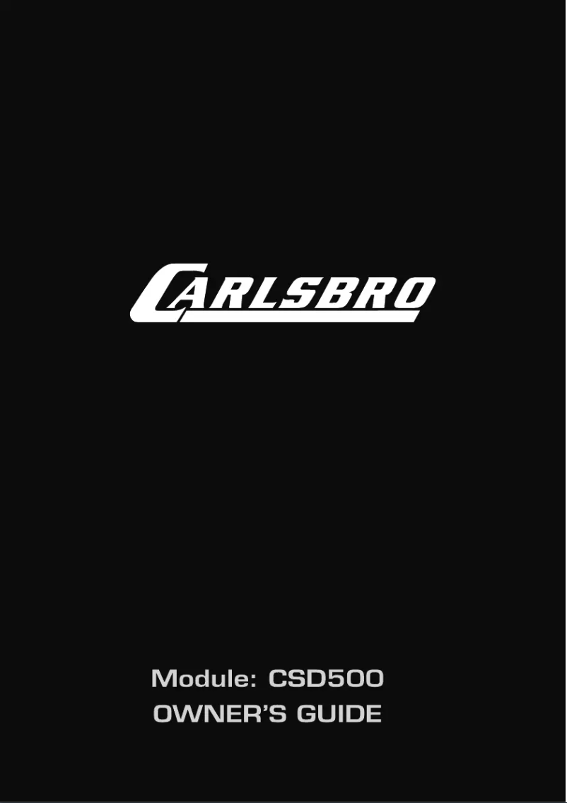 Image de la première page du manuel de l'appareil CSD500