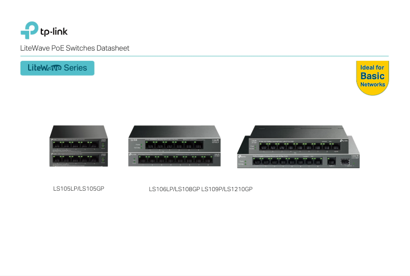 Page 1 de la notice Fiche technique TP-Link LiteWave LS109P
