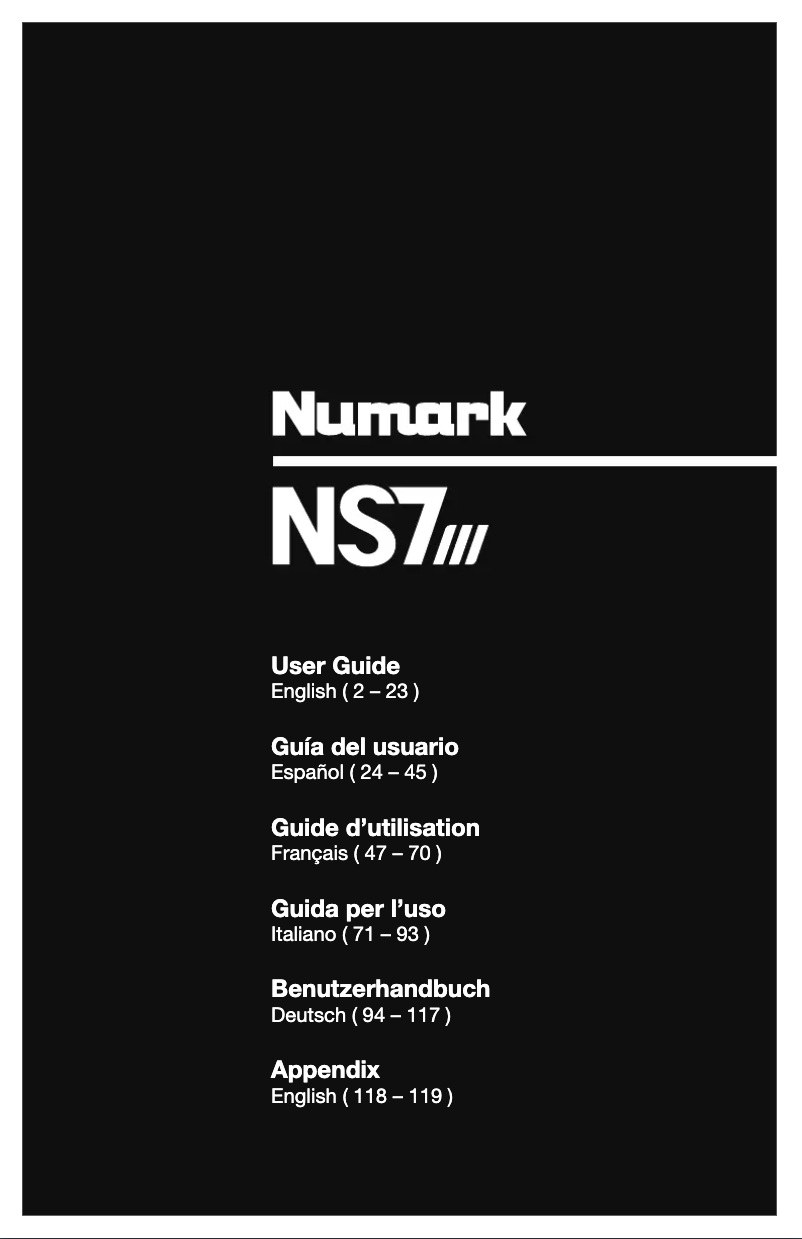 Page 1 de la notice Manuel utilisateur Numark NS7 3