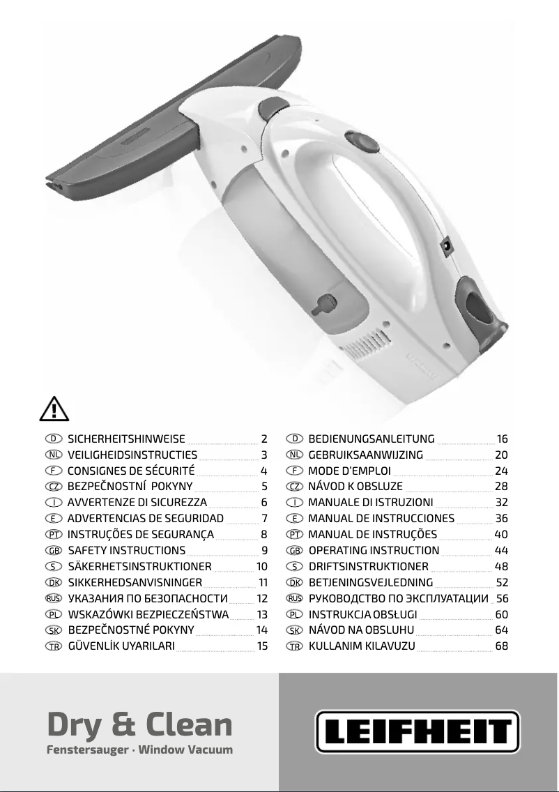 Page 1 de la notice Manuel utilisateur Leifheit Dry & Clean 51003