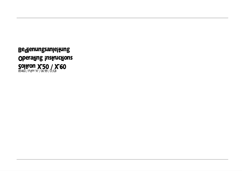 Image de la première page du manuel de l'appareil X-60