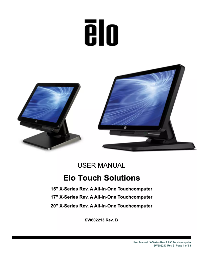 Page n°1 - Manuel utilisateur Elo E159686
