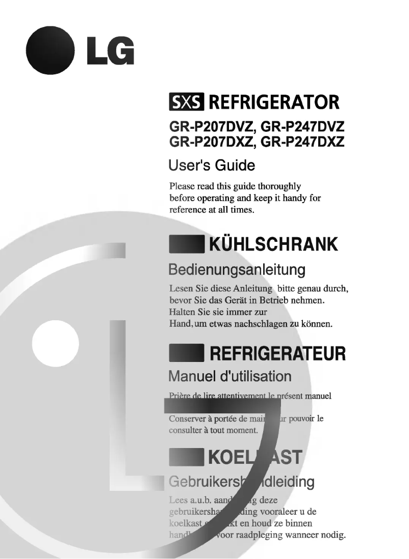 Image de la première page du manuel de l'appareil GR-P207DTZ