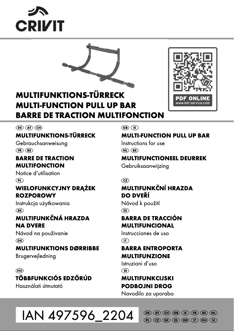 Page n°1 - Manuel utilisateur Crivit IAN 497596