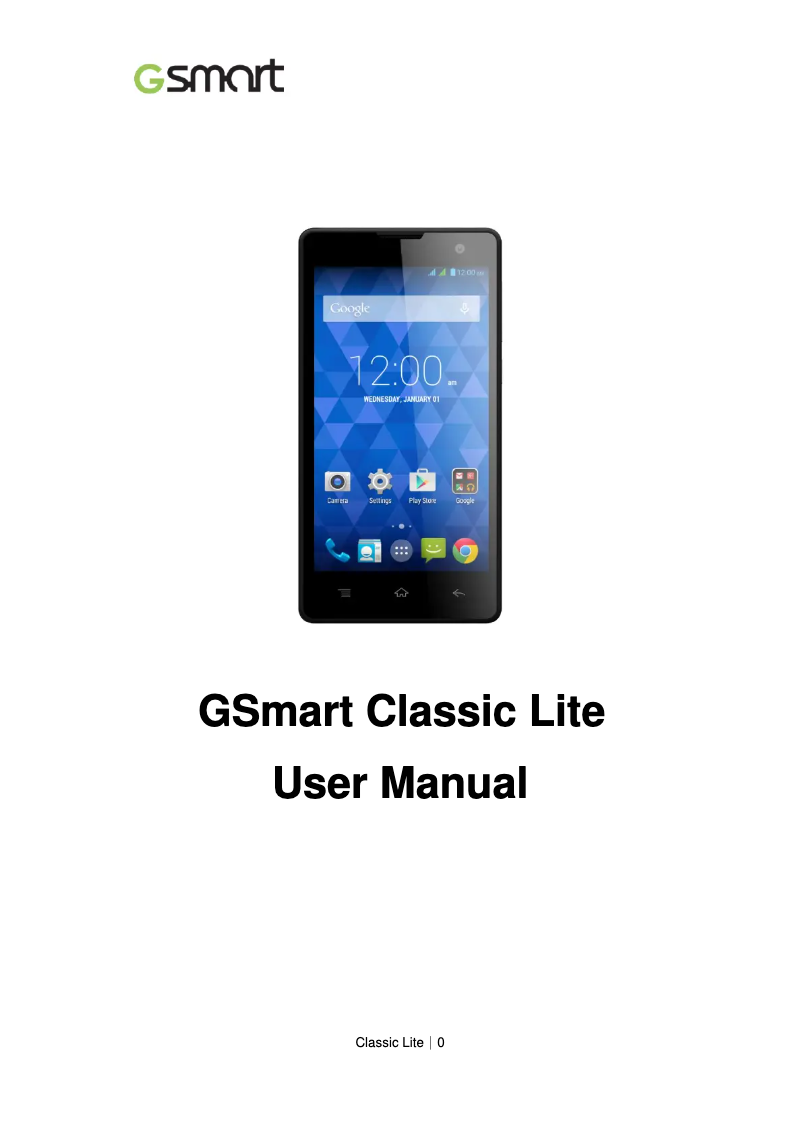 Page n°1 - Manuel utilisateur GSmart Classic Lite