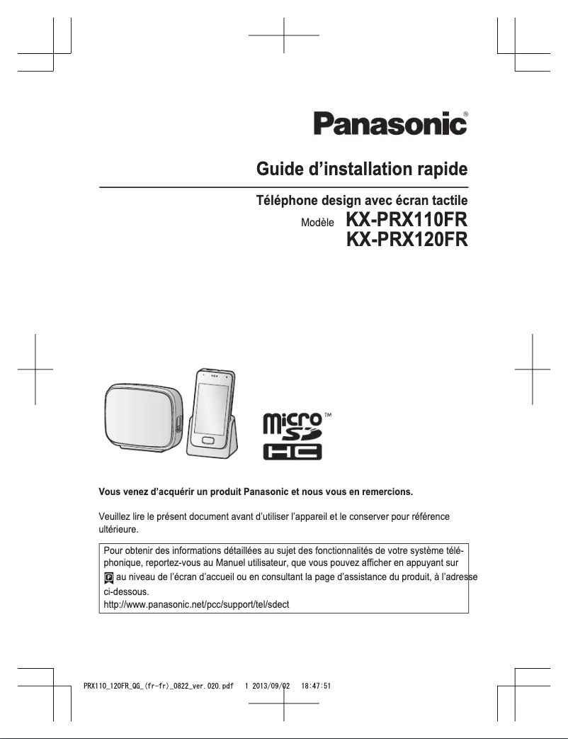 Página 1 del manual Manual de usuario Panasonic KX-PRX110