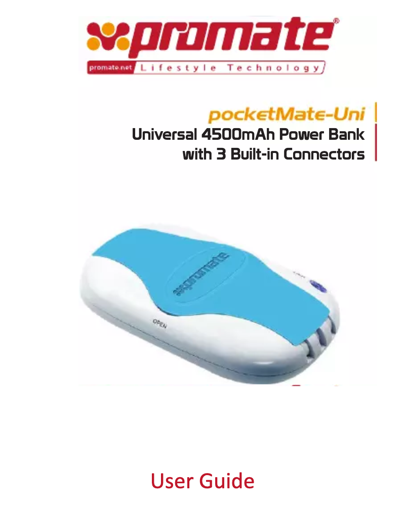 Page 1 de la notice Manuel utilisateur Promate pocketMate.uni