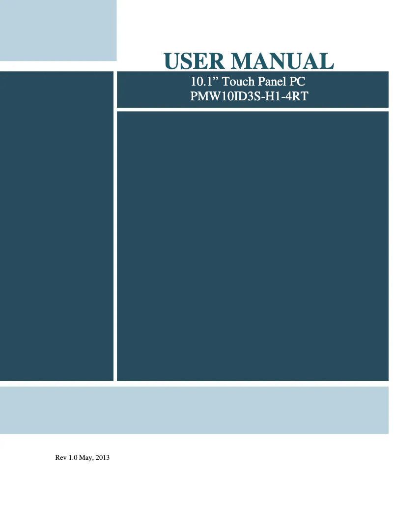 Image de la première page du manuel de l'appareil PMW10ID3S-H1-4RT