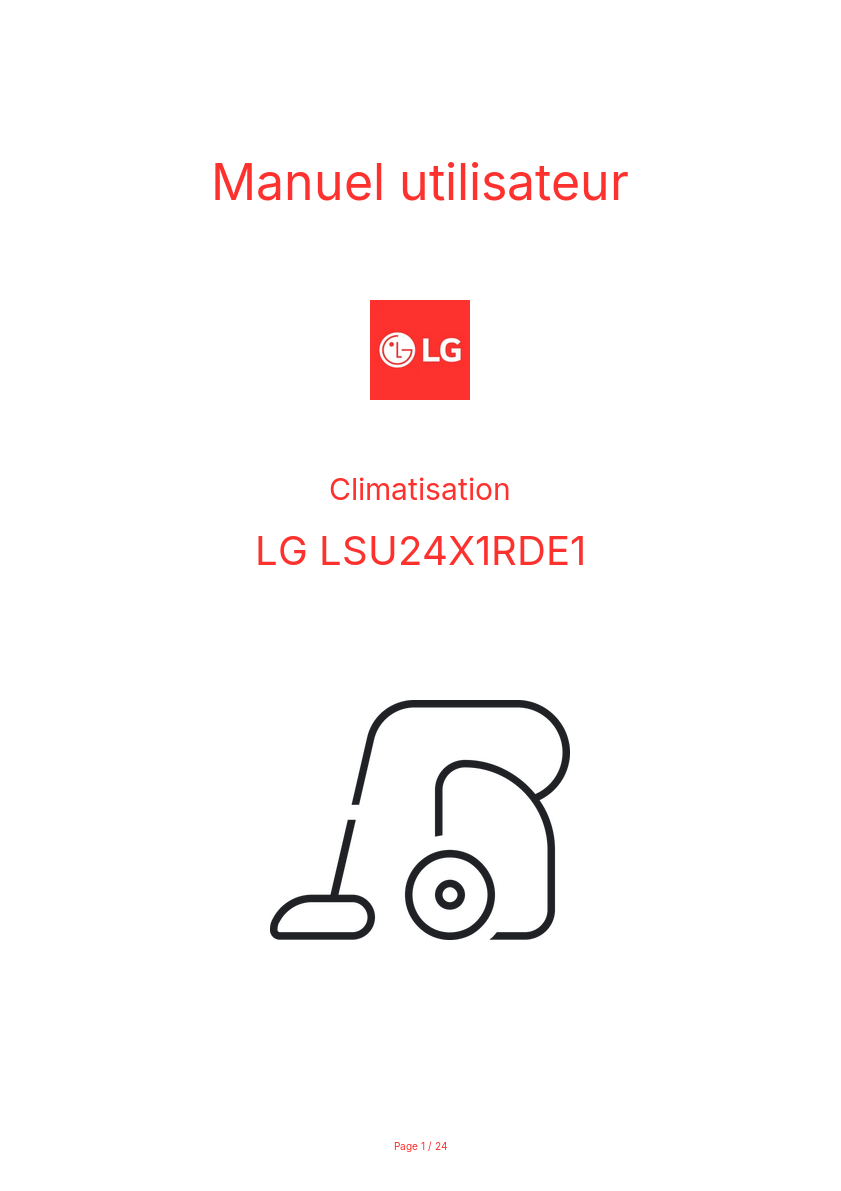 Image de la première page du manuel de l'appareil LSU24X1RDE1