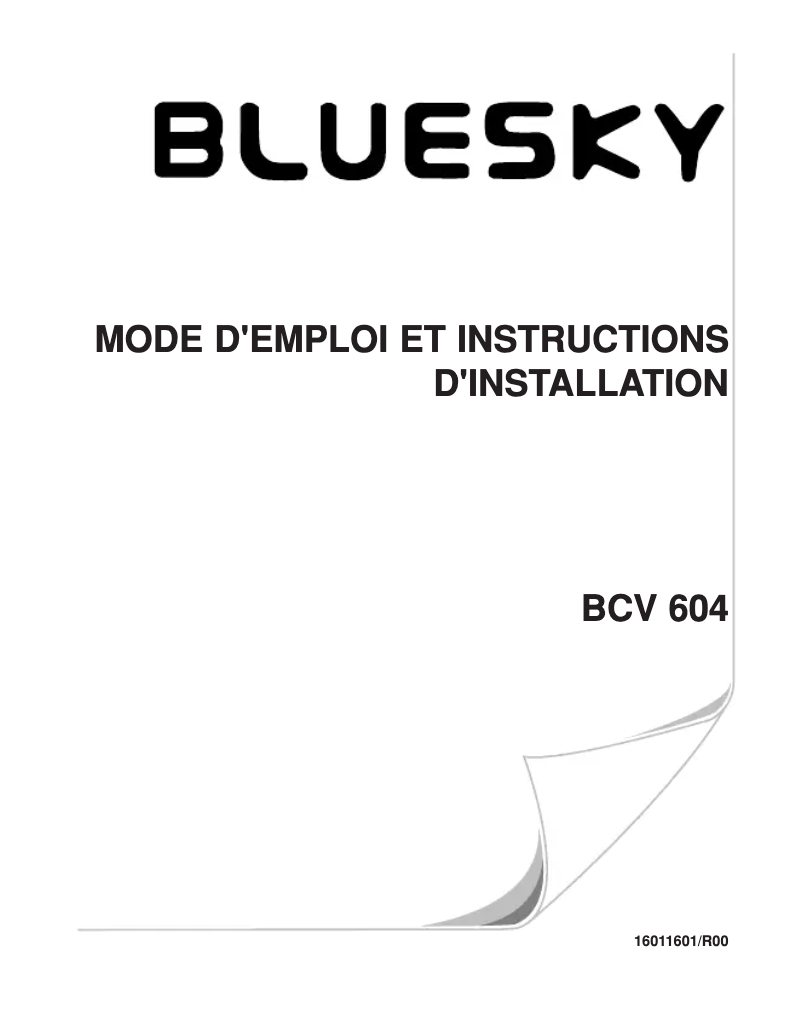 Image de la première page du manuel de l'appareil BCV 604