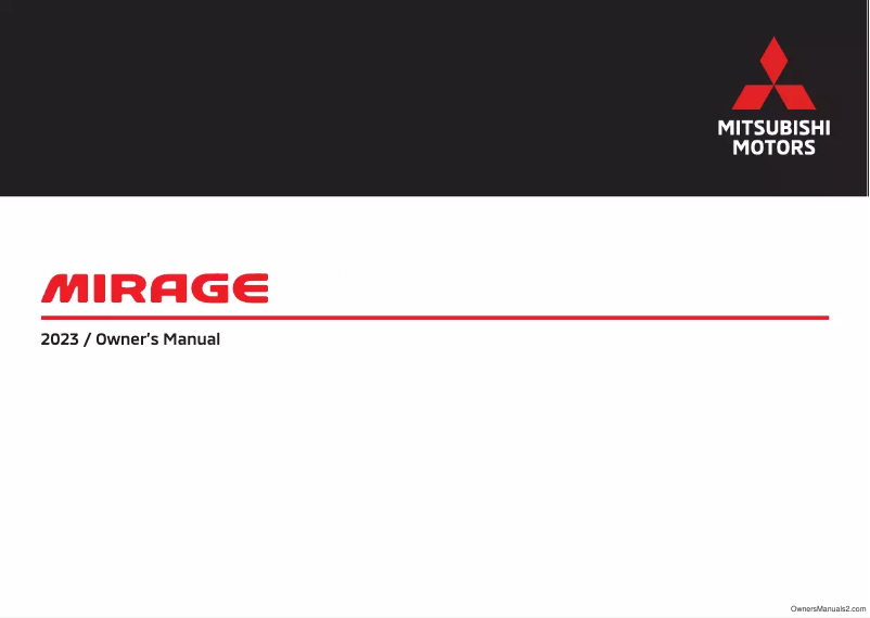 Page 1 de la notice Manuel utilisateur Mitsubishi Mirage (2023)