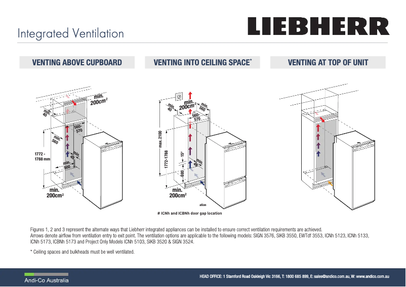 Page 1 de la notice Guide d'installation Liebherr ICNH5123RH