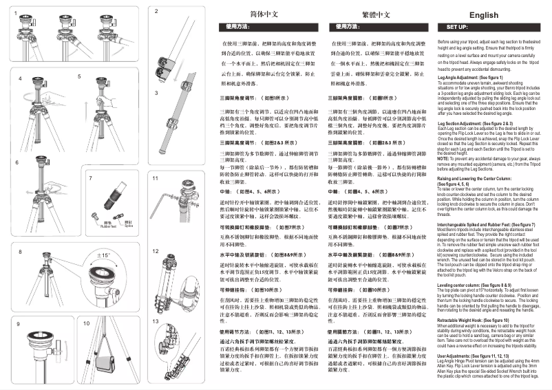 Page n°1 - Manuel utilisateur Benro C2573FS4
