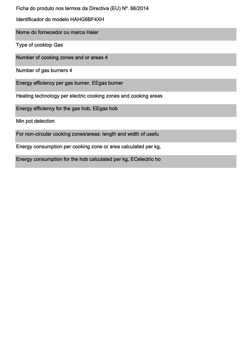 Page 1 de la notice Brochure Haier HAHG6BF4XH