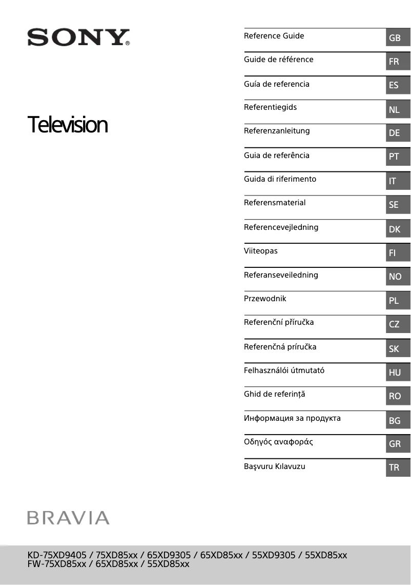 Page 1 de la notice Manuel utilisateur Sony FW-65XD85