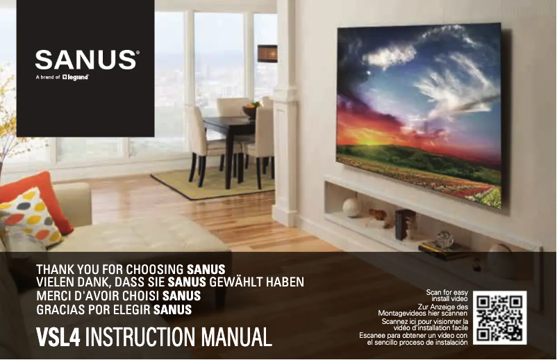Page 1 de la notice Manuel utilisateur Sanus VSL4