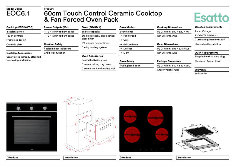 Page n°1 - Fiche technique Esatto EOC6.1