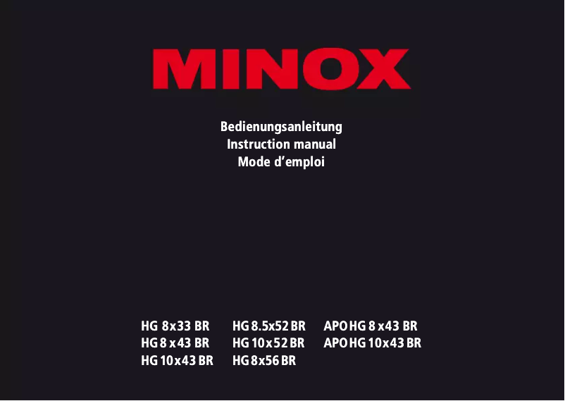 Page 1 de la notice Manuel utilisateur Minox HG 8x43 BR