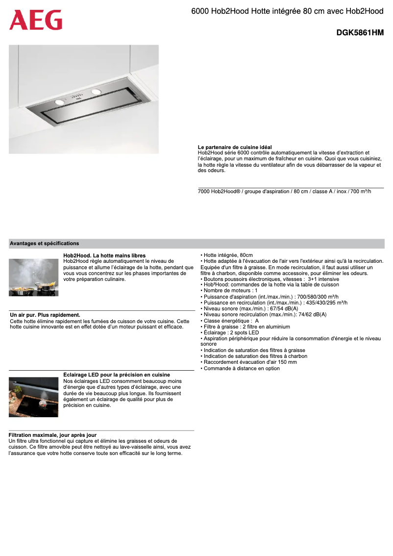 Page n°1 - Fiche technique AEG DGK5861HM