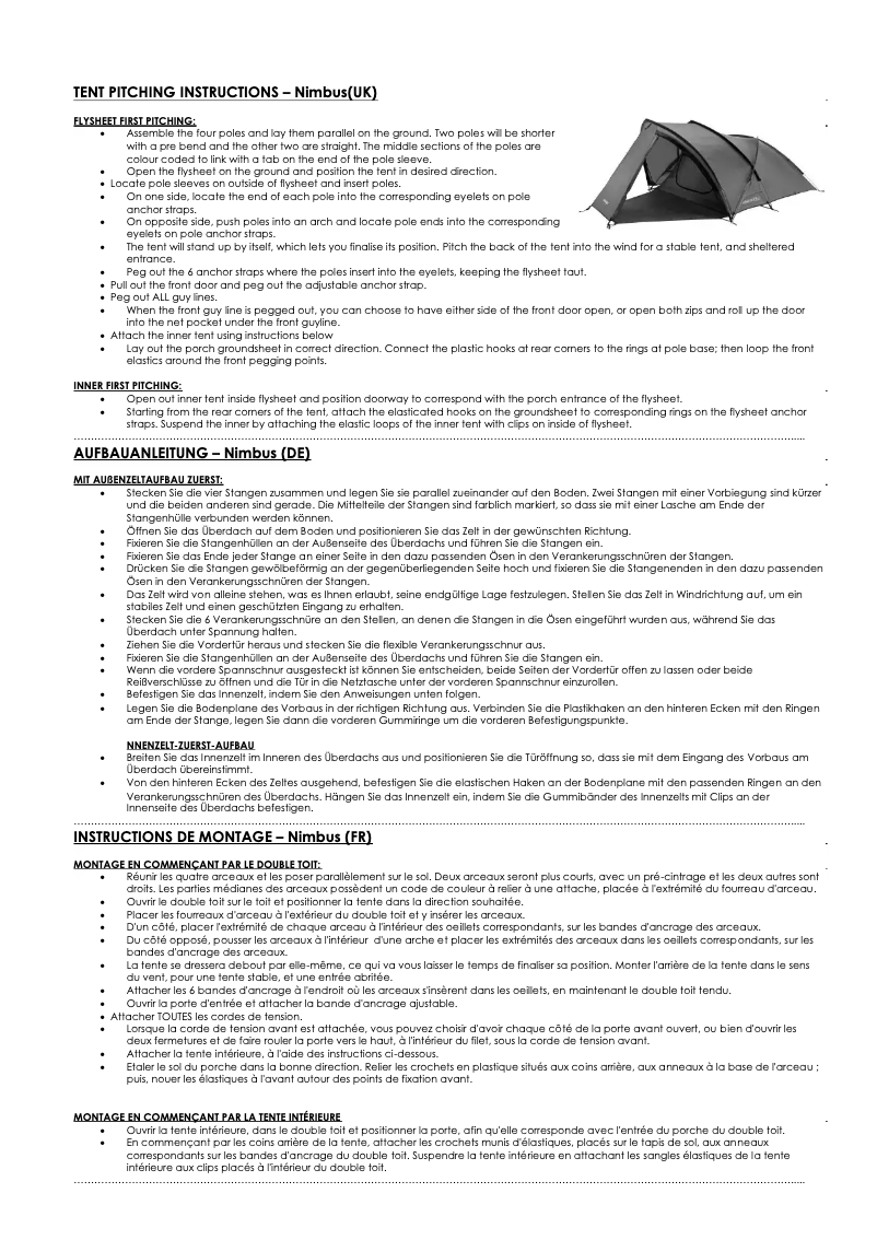 Image de la première page du manuel de l'appareil Nimbus 300
