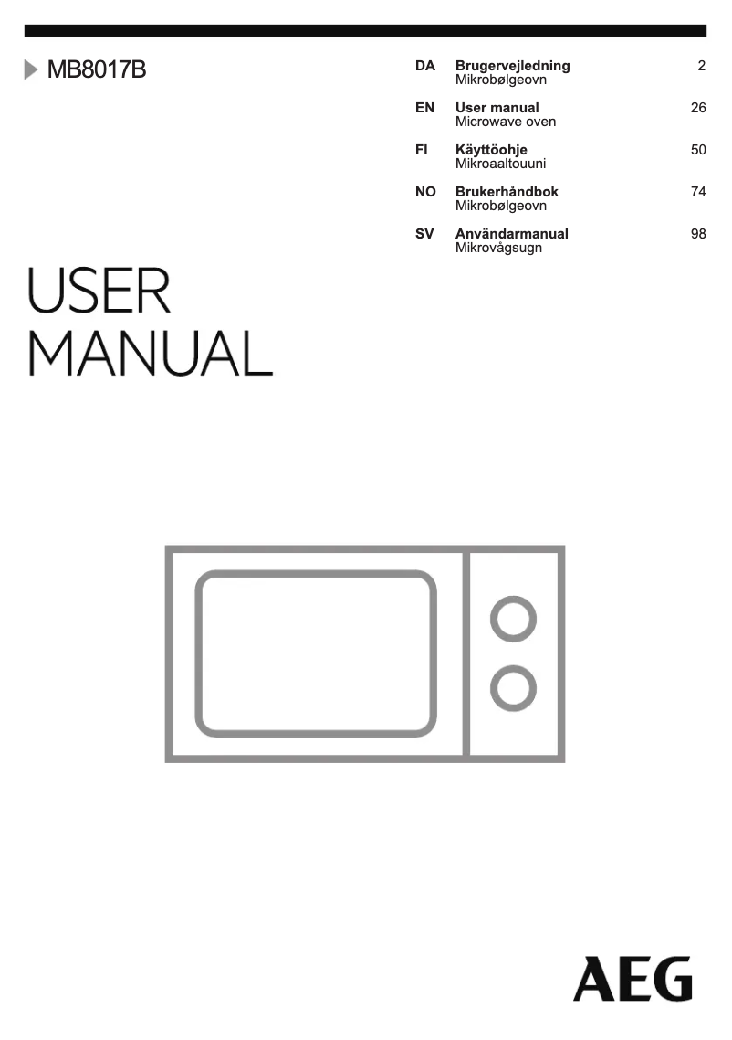 Page 1 de la notice Manuel utilisateur AEG MB8017B