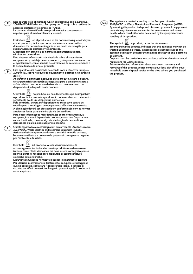 Page 1 de la notice Manuel utilisateur Candy FLGR 201 X