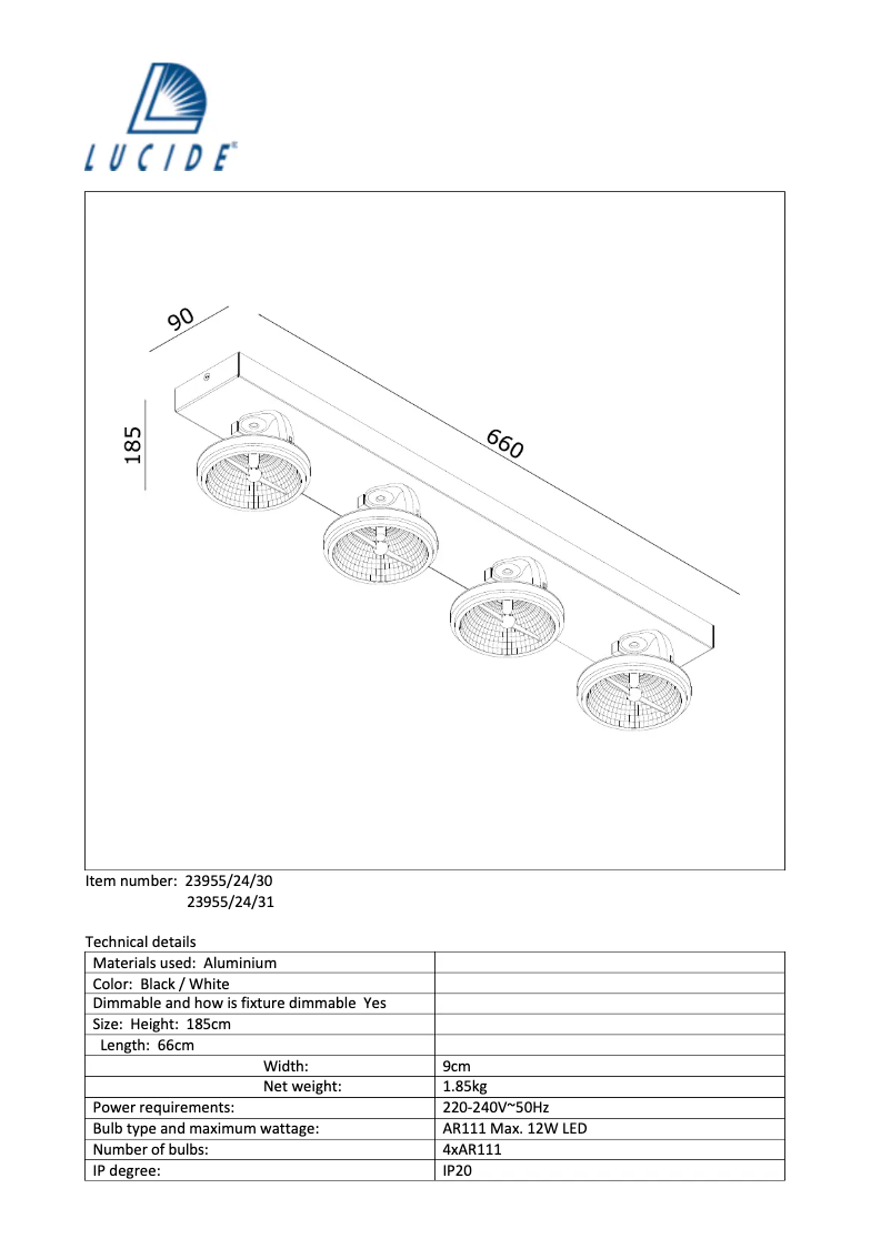 Page n°1 - Manuel utilisateur Lucide Xentrix