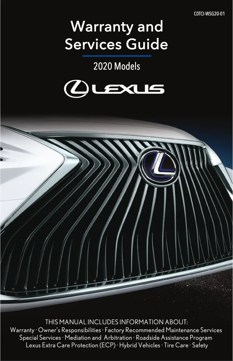Page n°1 - Informations de garantie Lexus LX 570 (2020)