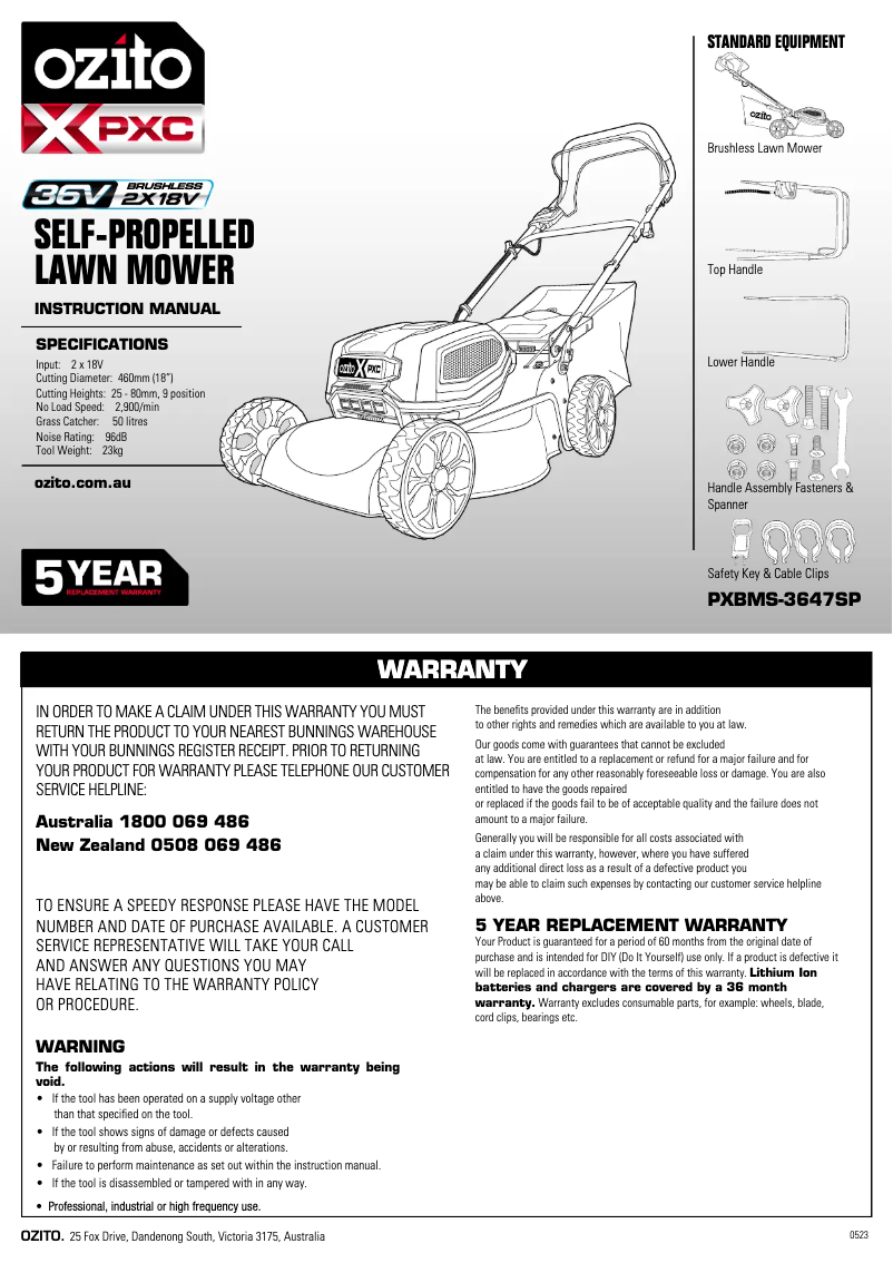 Página 1 del manual Manual de usuario Ozito PXBMK-4047SP
