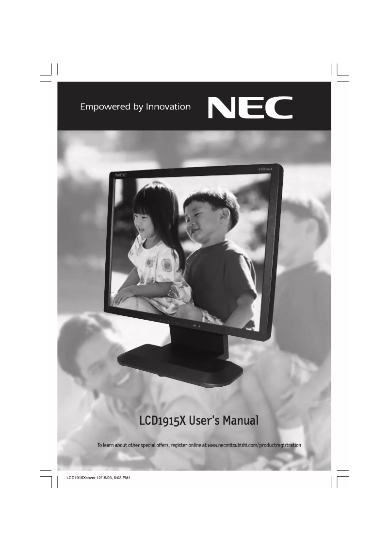 Page n°1 - Manuel utilisateur NEC MultiSync LCD1915X