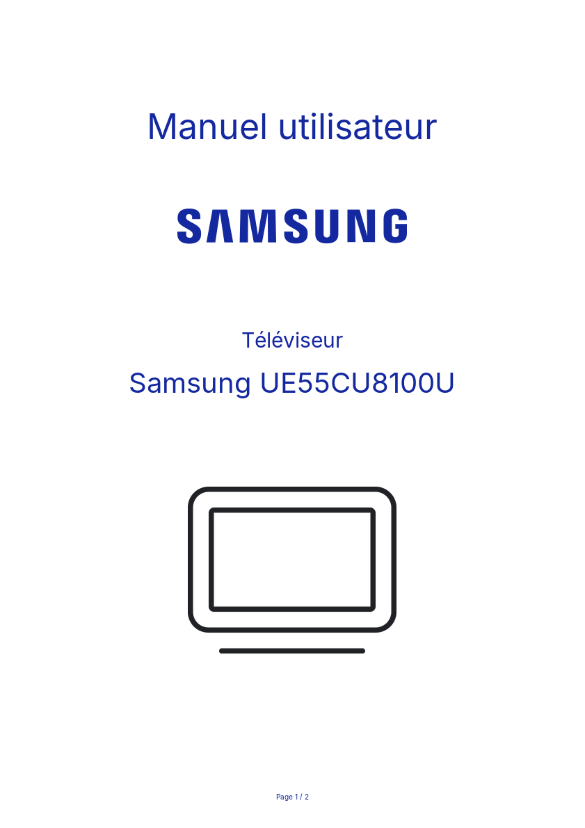 Page n°1 - Manuel utilisateur Samsung UE55CU8100U
