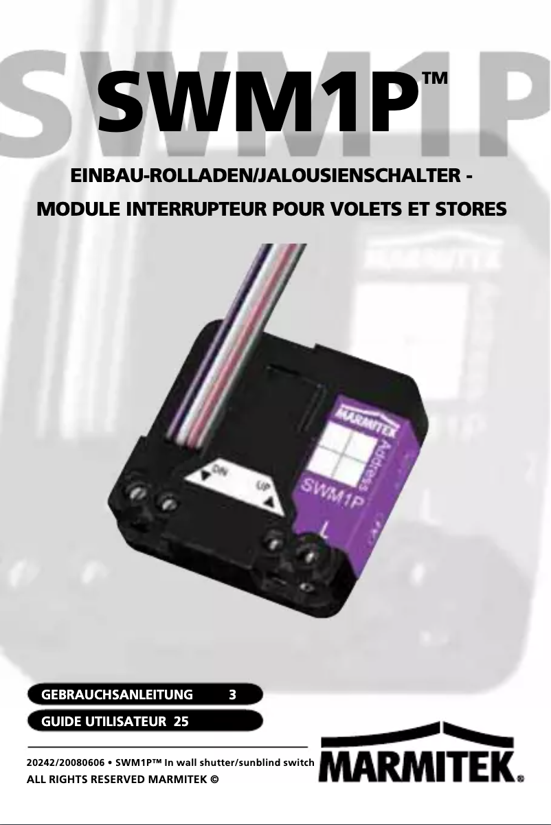 Image de la première page du manuel de l'appareil SWM1P