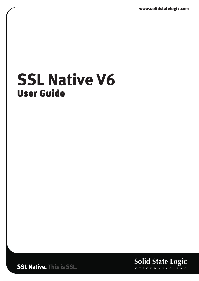 Page 1 de la notice Manuel utilisateur Solid State Logic Native Channel Strip