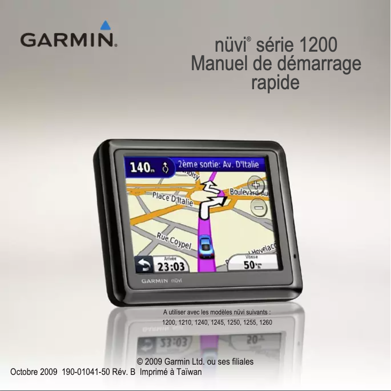 Page 1 de la notice Manuel utilisateur Garmin nuvi 1200