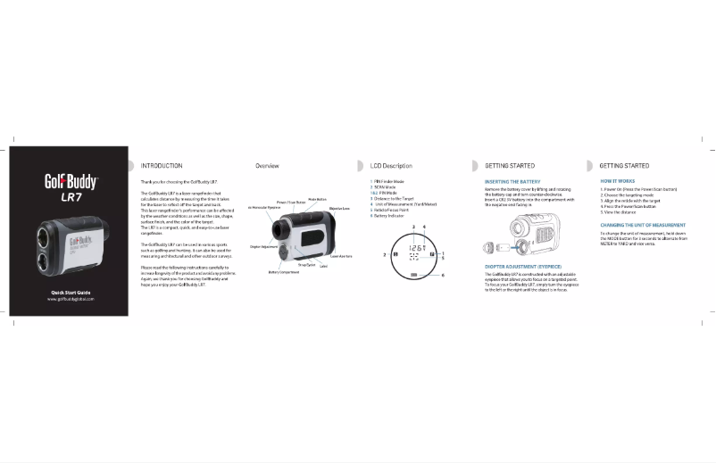 Page 1 de la notice Manuel utilisateur GolfBuddy GB10-LR7