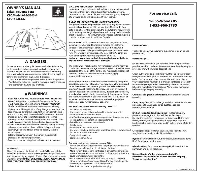 Página 1 del manual Manual de usuario Wood's Lakeside 10