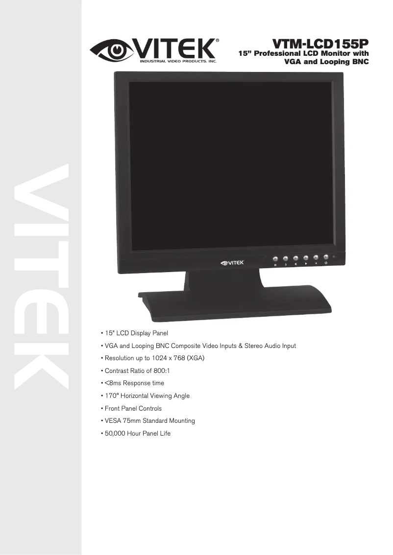 Page n°1 - Manuel utilisateur Vitek VTM-LCD155P