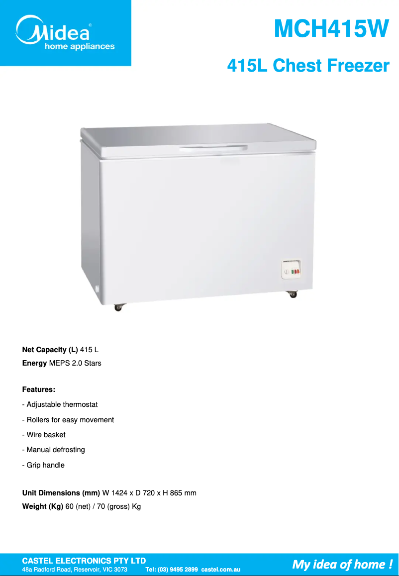 Image de la première page du manuel de l'appareil MCH415W