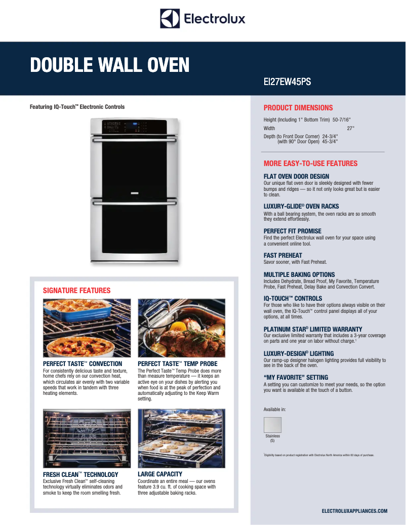 Imagen de la primera página del manual del dispositivo EI27EW45PS