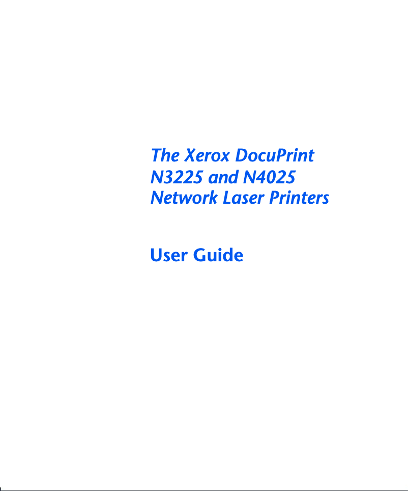 Page n°1 - Manuel utilisateur Xerox DocuPrint N4025