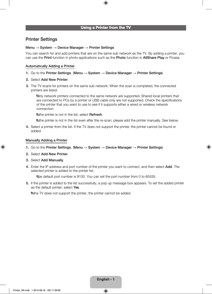 Page 1 de la notice Manuel utilisateur Samsung PL51E8000GF