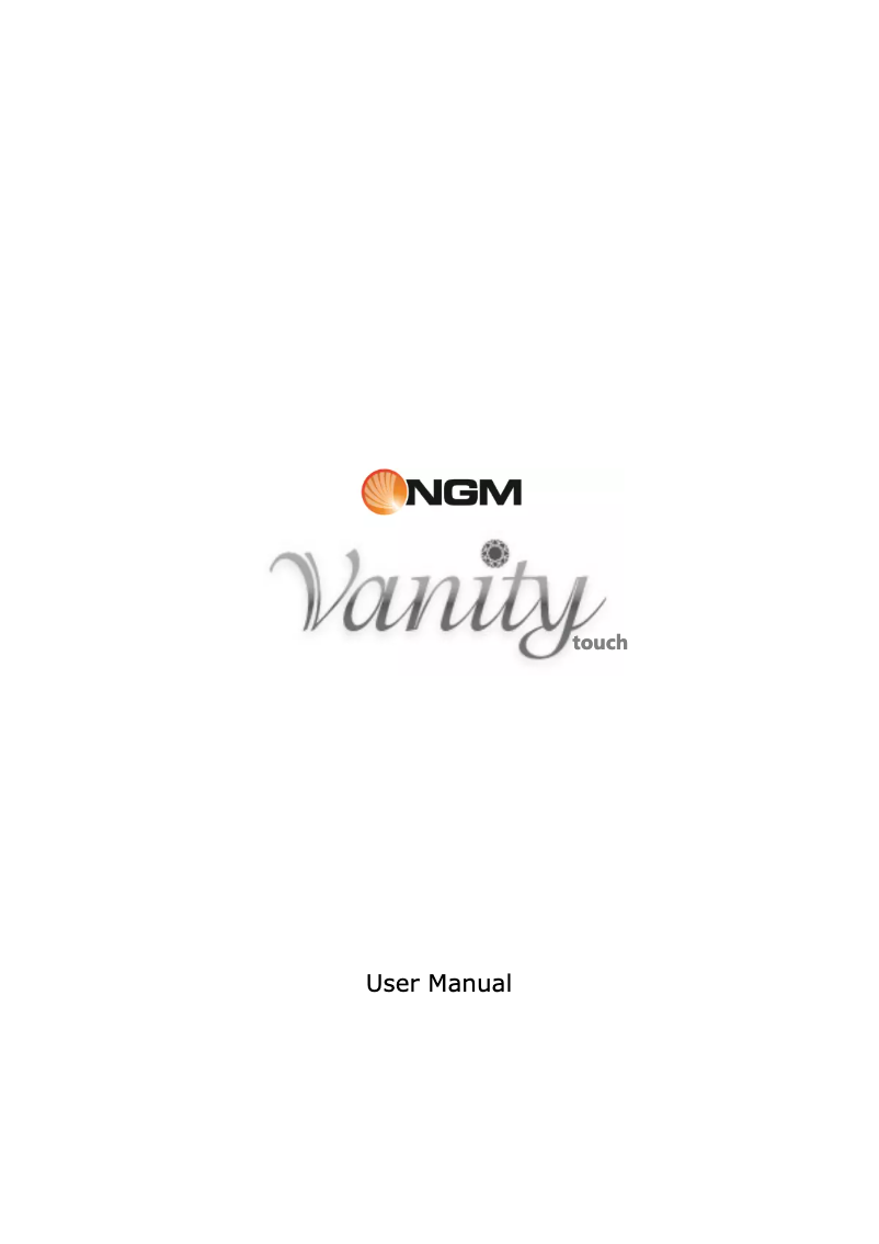 Page n°1 - Manuel utilisateur NGM Vanity Touch
