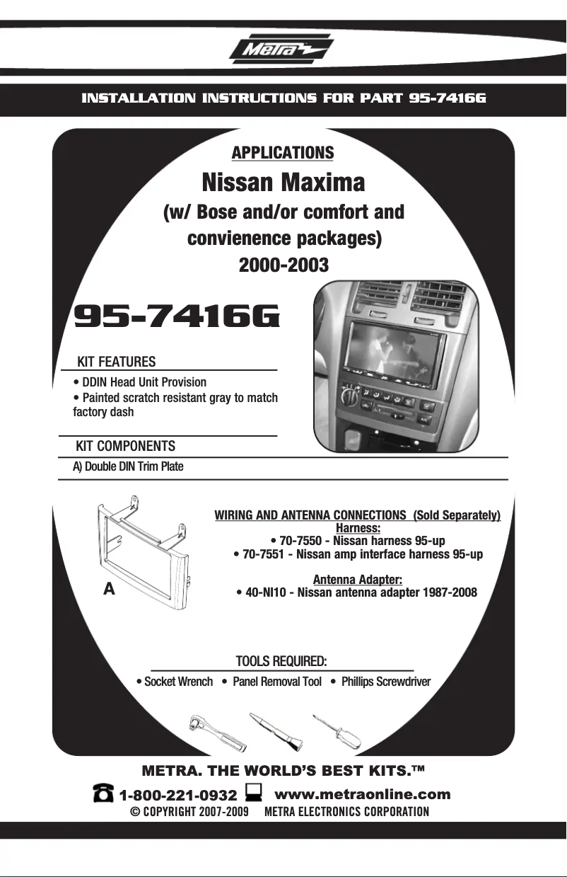 Page n°1 - Guide d'installation Metra 95-7416G